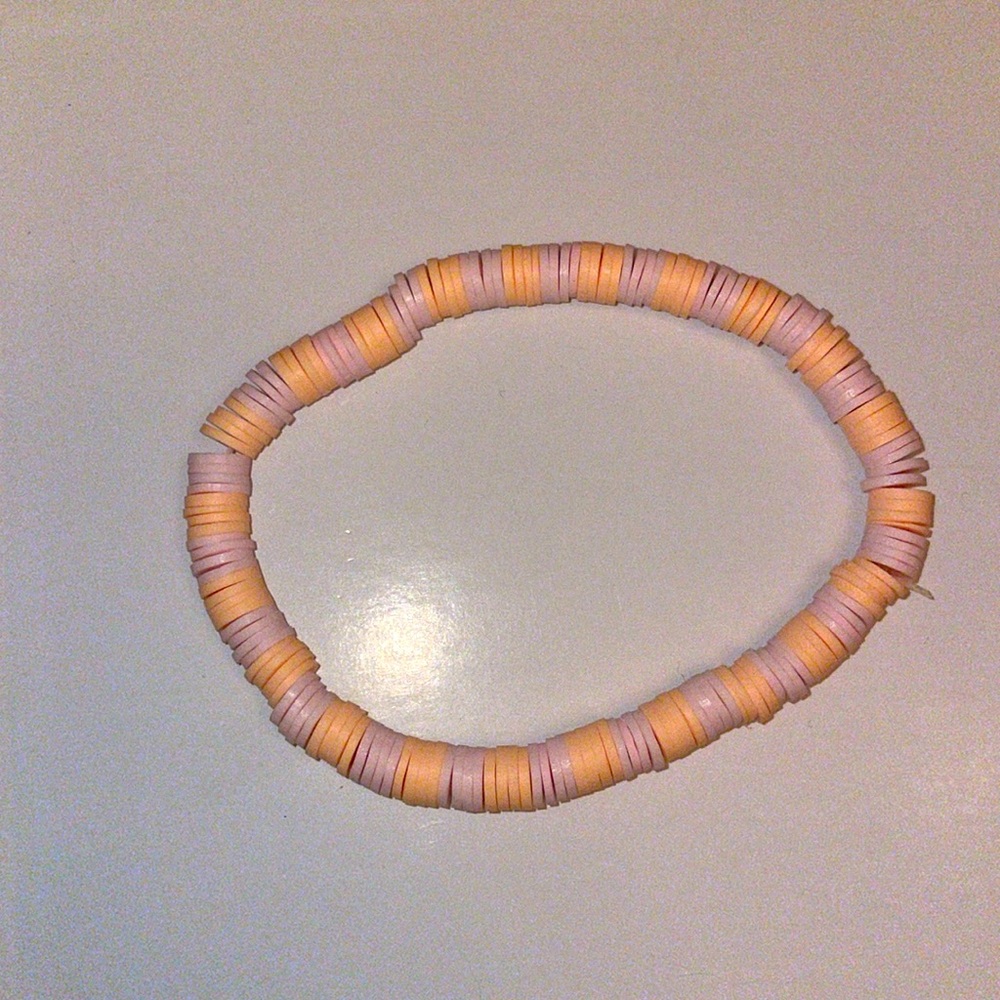 Pink and orange Clay bead bracelet